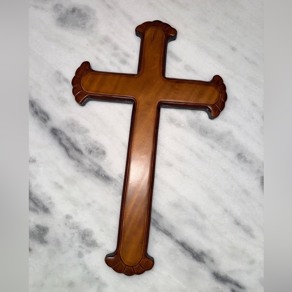 Solid Wood Mahogany Cross 16” x 10”